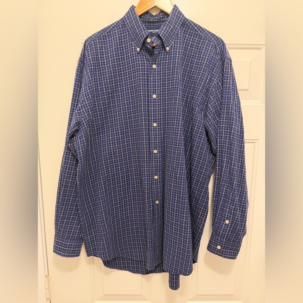 Ralph Lauren Blue Plaid Button Down Shirt